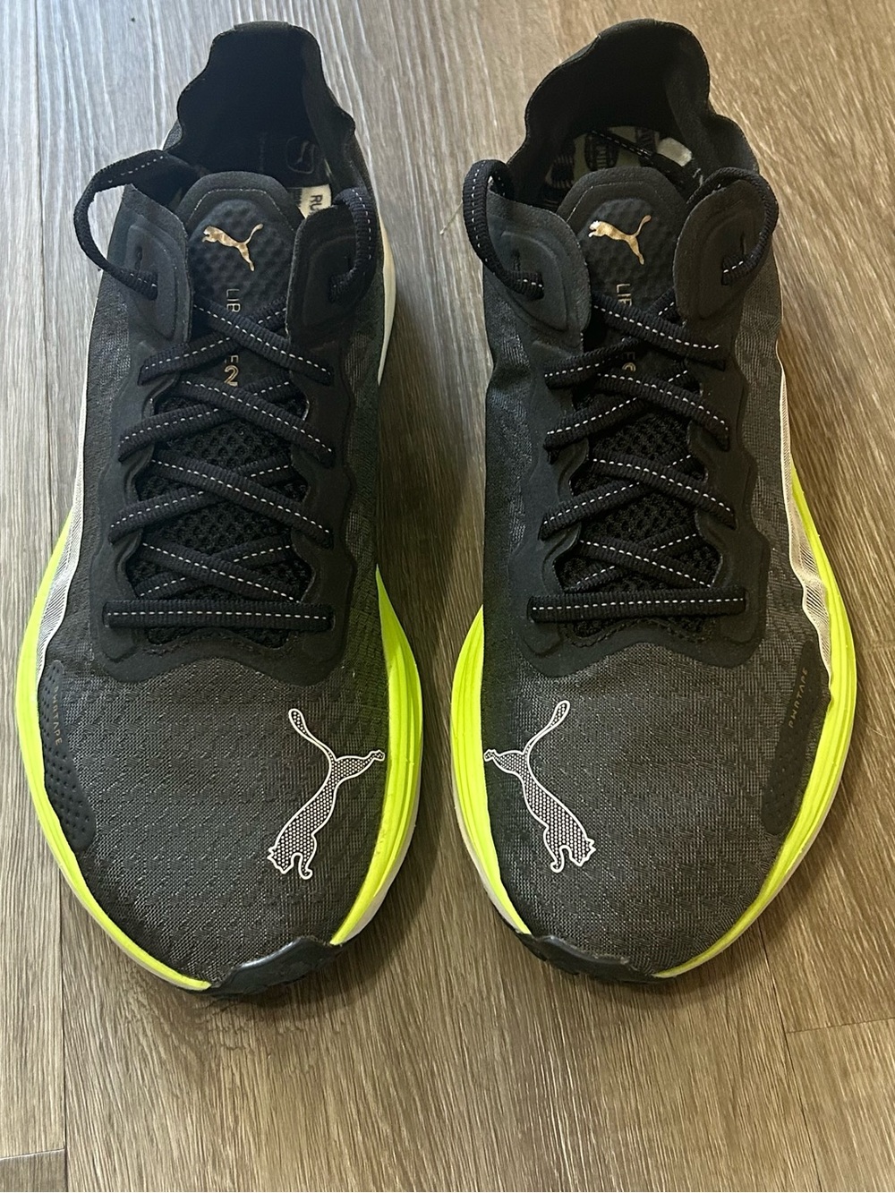 PUMA Deviate Nitro 2 Running Shoes Womens Size 9 Black Fizzy Lime NWOT Plated